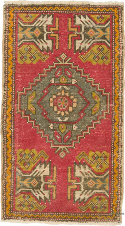 Alfombra Vintage Turca Anudada a Mano - 52 cm x 91 cm