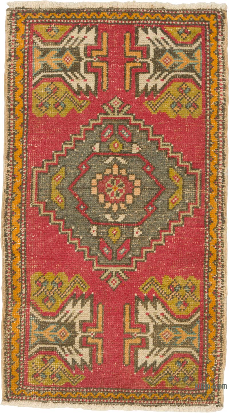 El Dokuma Vintage Halı - 52 cm x 91 cm - K0085768