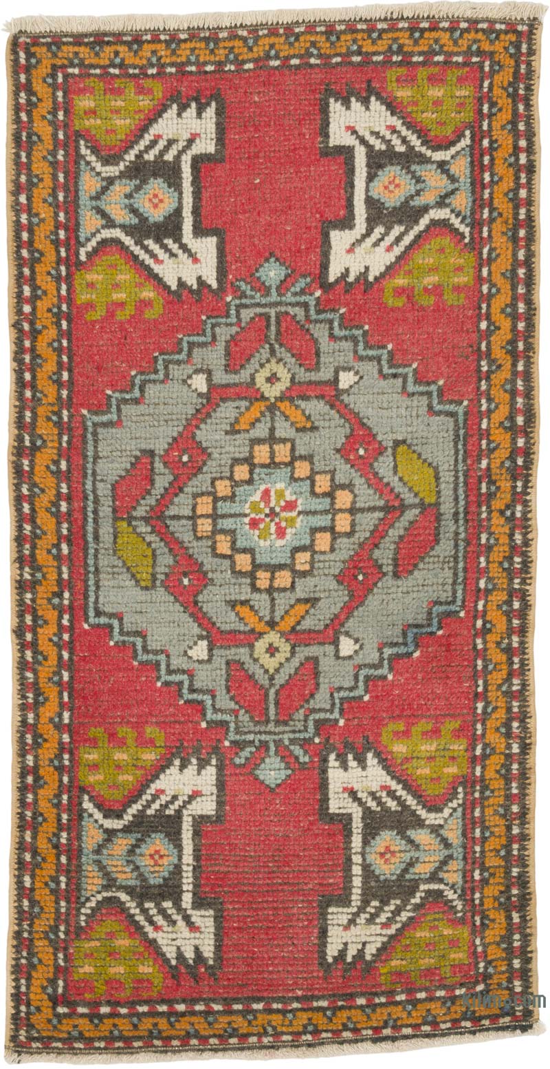 El Dokuma Vintage Halı - 49 cm x 93 cm - K0085769
