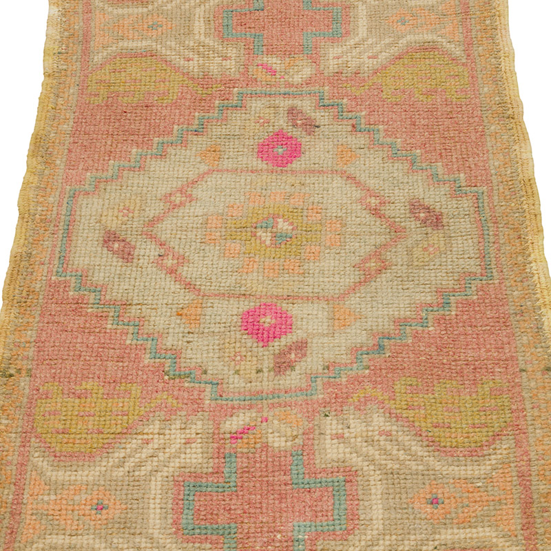 Alfombra Vintage Turca Anudada a Mano - 50 cm x 101 cm - K0085772