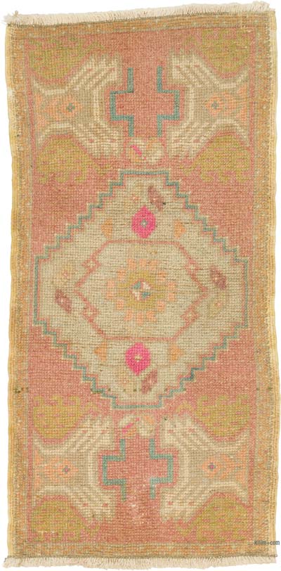 Alfombra Vintage Turca Anudada a Mano - 50 cm x 101 cm