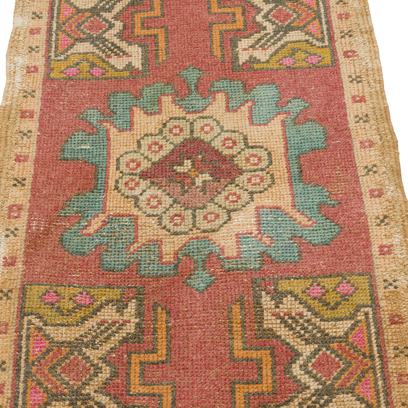 Alfombra Vintage Turca Anudada a Mano - 49 cm x 86 cm - K0085773