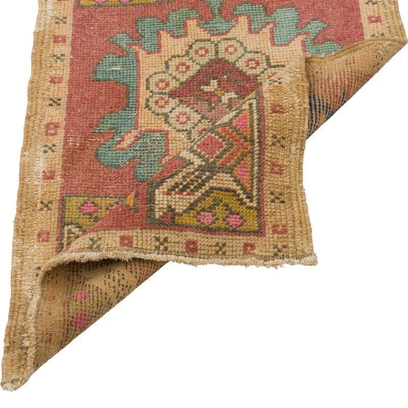 Alfombra Vintage Turca Anudada a Mano - 49 cm x 86 cm - K0085773