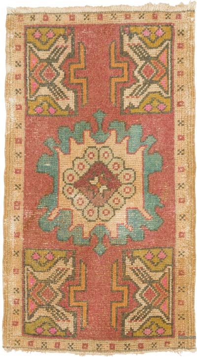 Alfombra Vintage Turca Anudada a Mano - 49 cm x 86 cm