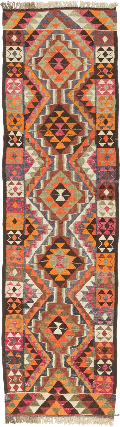 Vintage Herki Kilim Runner - 3'  x 10' 10" (36" x 130")