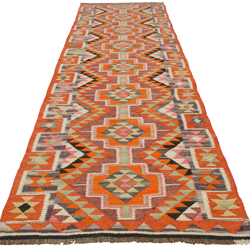 Vintage Herki Kilim Yolluk - 95 cm x 343 cm - K0085779