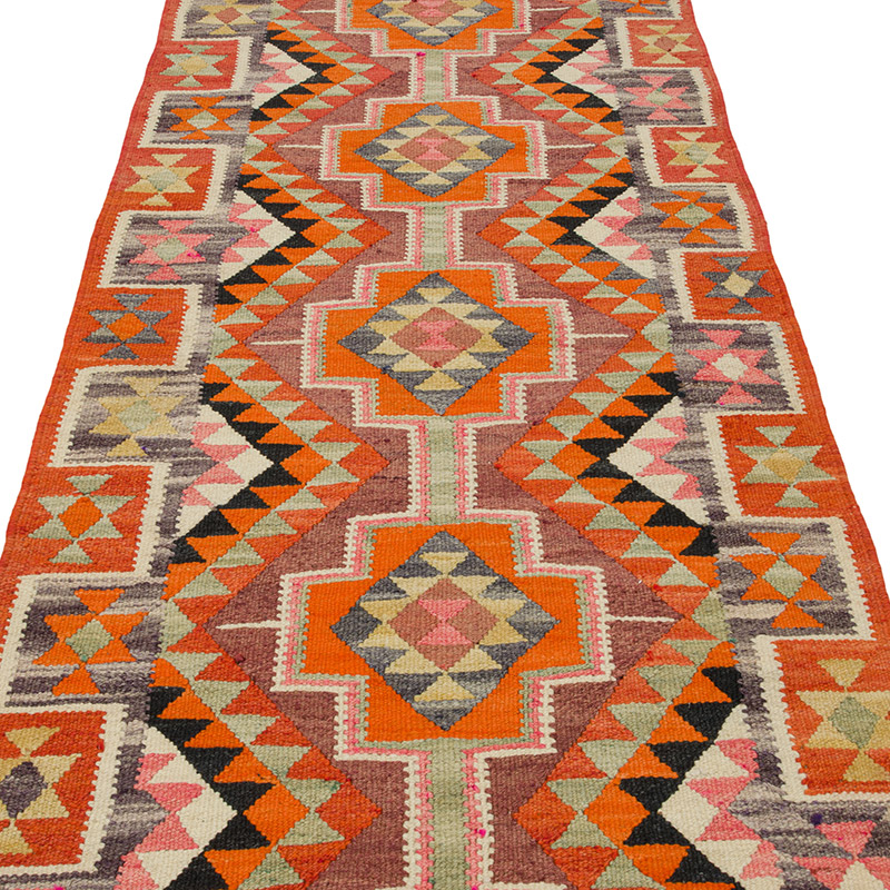 Vintage Herki Kilim Yolluk - 95 cm x 343 cm - K0085779