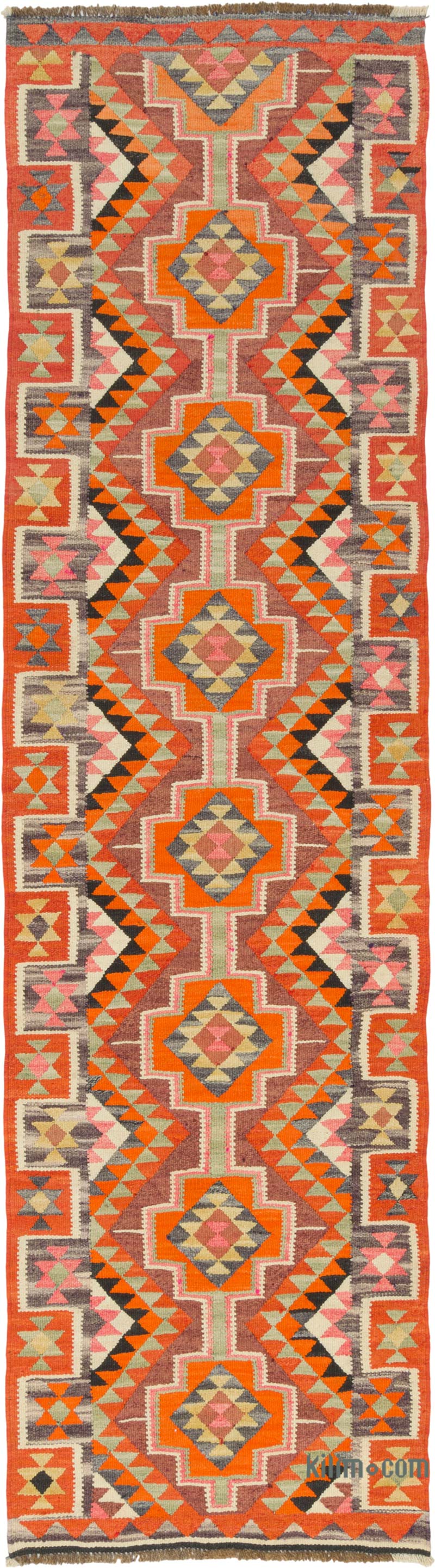 Vintage Herki Kilim Yolluk - 95 cm x 343 cm - K0085779