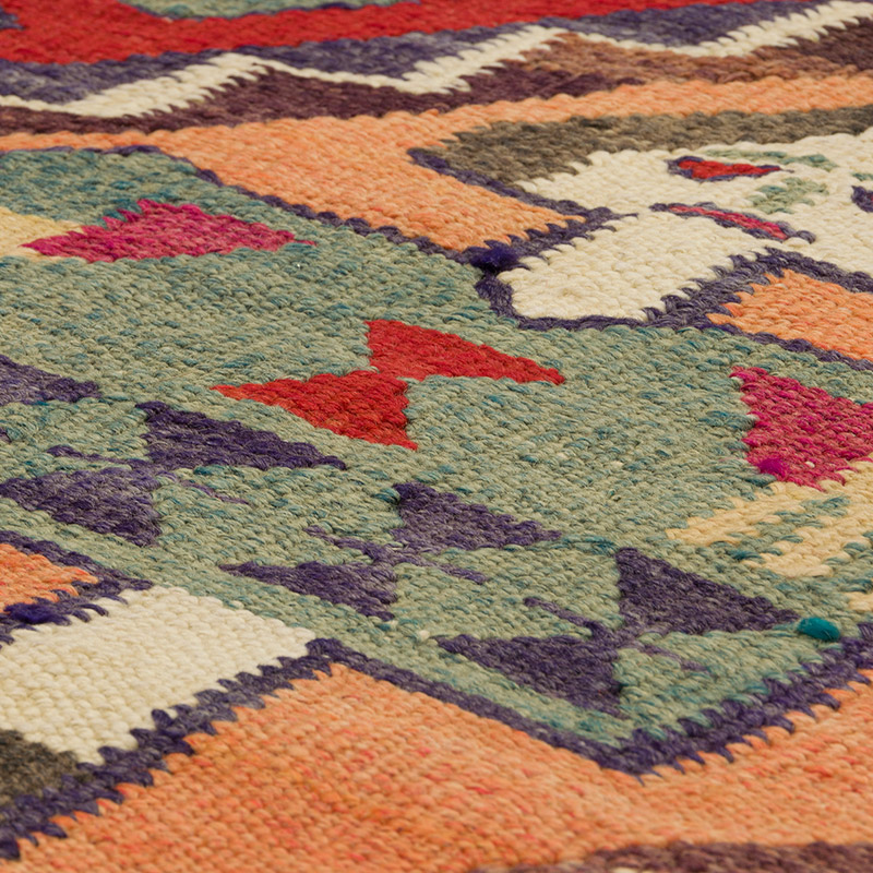 Vintage Herki Kilim Runner - 3' 3" x 10' 10" (39" x 130") - K0085783