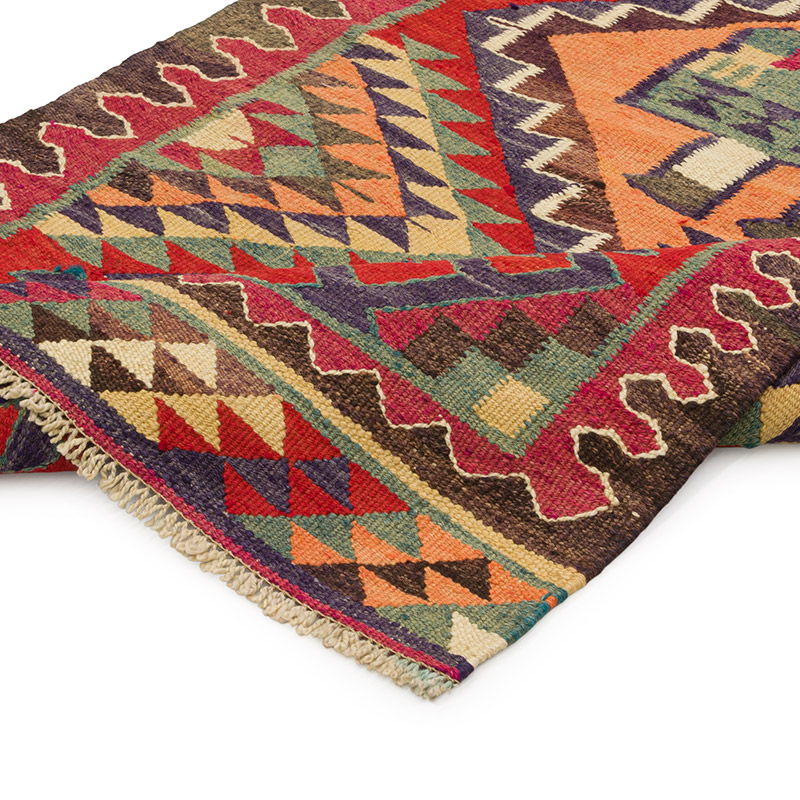Vintage Herki Kilim Runner - 3' 3" x 10' 10" (39" x 130") - K0085783