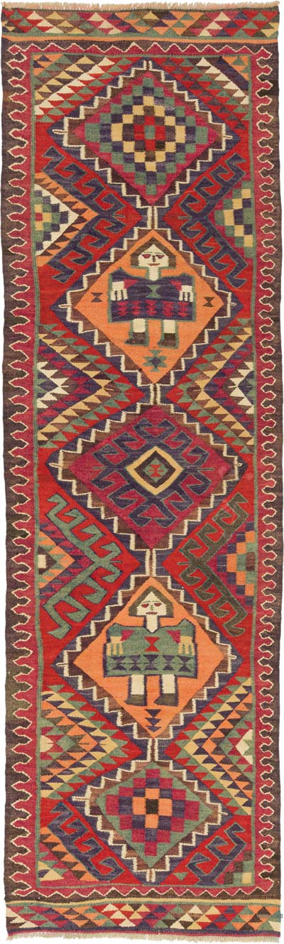 Vintage Herki Kilim Yolluk - 100 cm x 330 cm