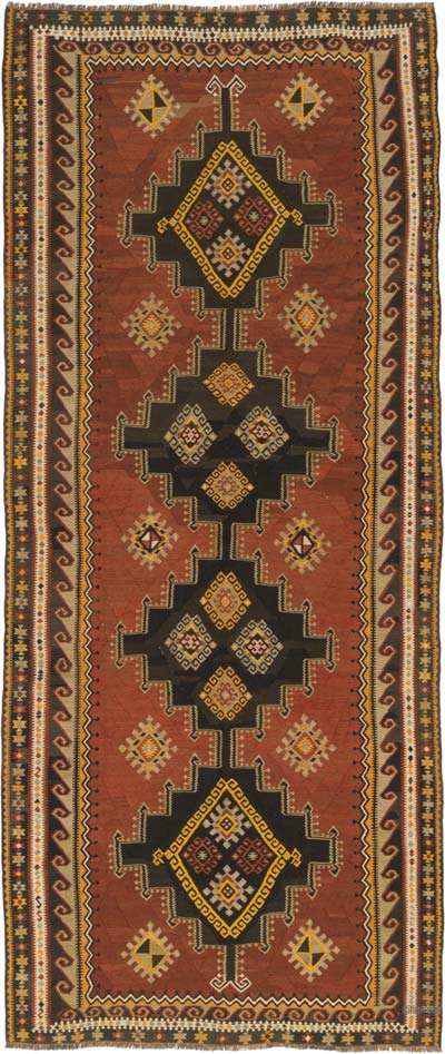 Vintage Kars Kilim Rug - 4' 8" x 10' 10" (56" x 130")