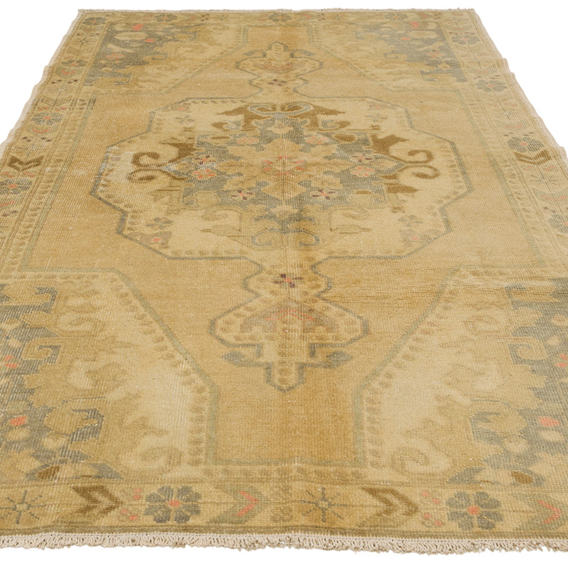 Alfombra Vintage Turca Anudada a Mano - 143 cm x 251 cm - K0085790