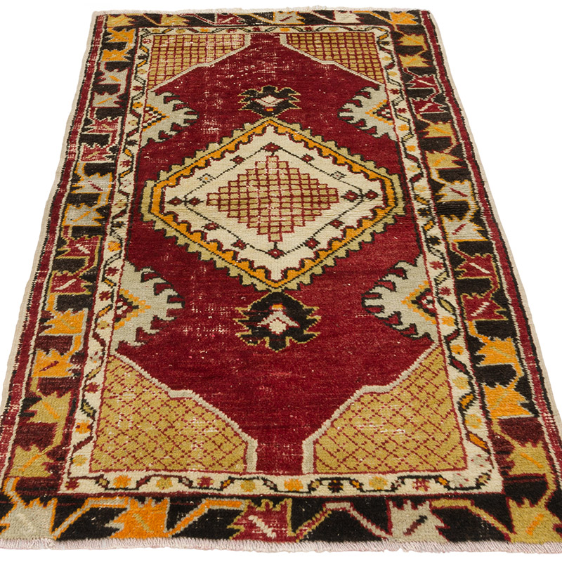 Alfombra Vintage Turca Anudada a Mano - 75 cm x 145 cm - K0085791