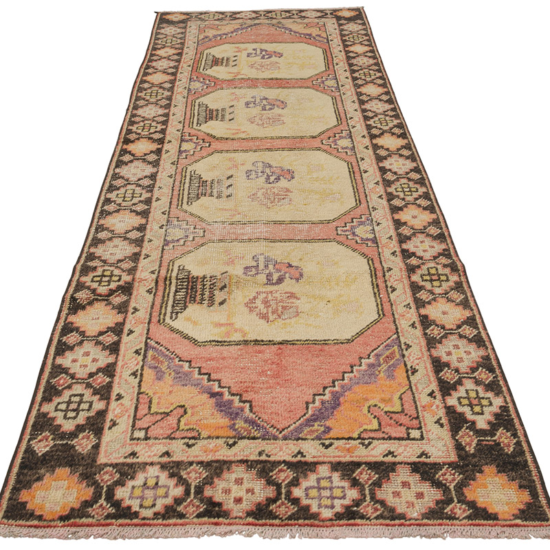 El Dokuma Vintage Halı - 90 cm x 273 cm - K0085793