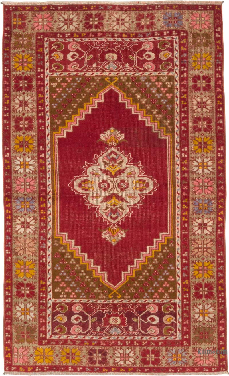 Alfombra Vintage Turca Anudada a Mano - 98 cm x 162 cm - K0085795