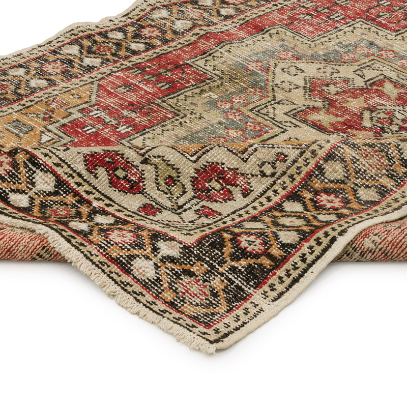 Alfombra Vintage Turca Anudada a Mano - 130 cm x 200 cm - K0085798