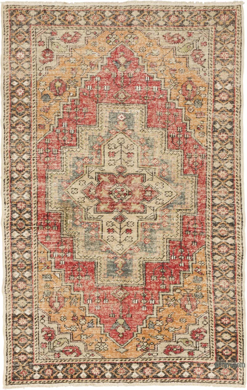 Alfombra Vintage Turca Anudada a Mano - 130 cm x 200 cm - K0085798