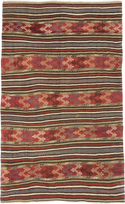 Vintage Balikesir Kilim Rug - 5' 2" x 8' 4" (62" x 100")