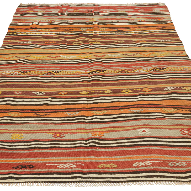 Alfombra Vintage Kilim Turca - 121 cm x 187 cm - K0085916