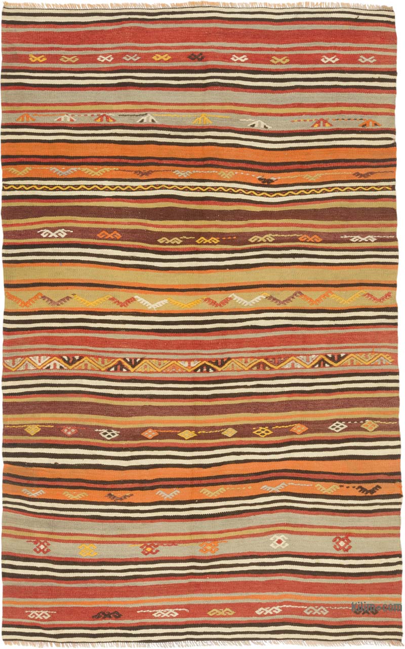 Alfombra Vintage Kilim Turca - 121 cm x 187 cm - K0085916