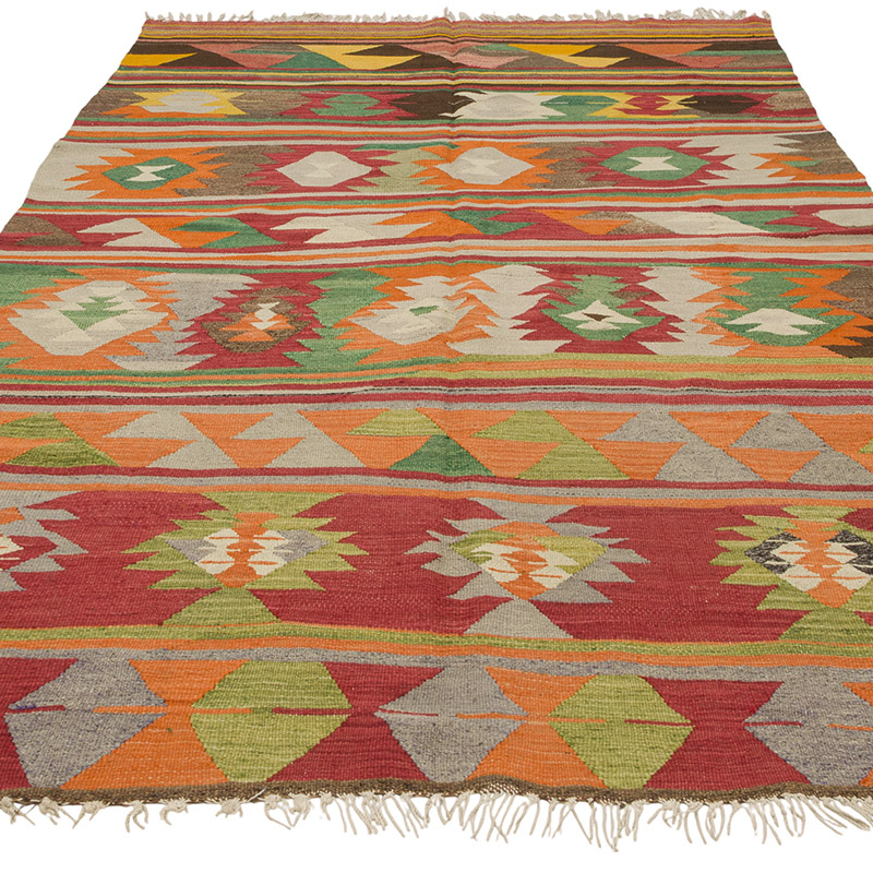Alfombra Vintage Kilim Turca - 156 cm x 241 cm - K0085917