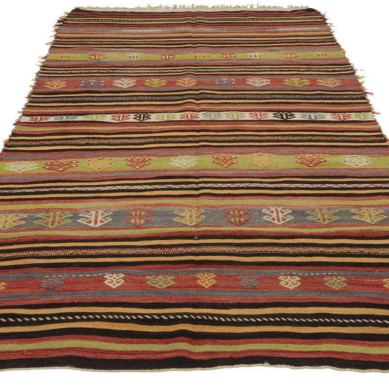 Alfombra Vintage Kilim Turca - 124 cm x 210 cm - K0085925
