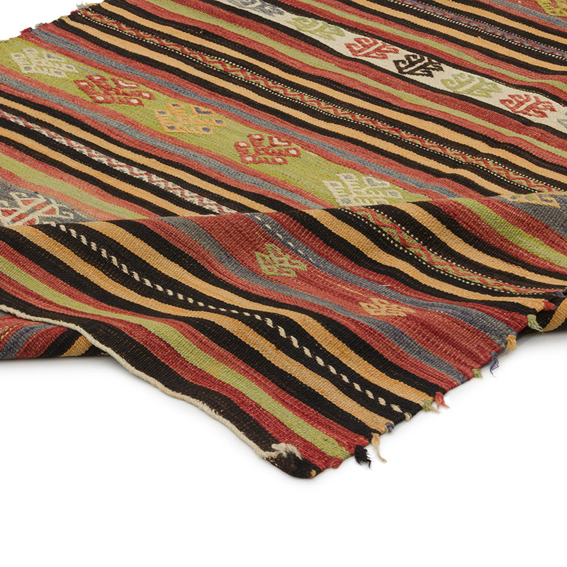 Alfombra Vintage Kilim Turca - 124 cm x 210 cm - K0085925