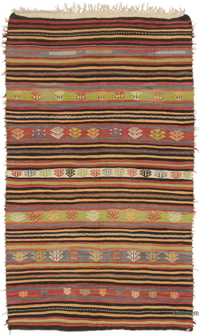 Alfombra Vintage Kilim Turca - 124 cm x 210 cm - K0085925