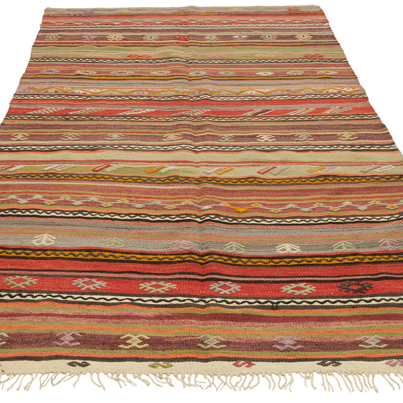 Vintage Turkish Kilim Rug - 3' 11" x 7' 4" (47" x 88") - K0085927