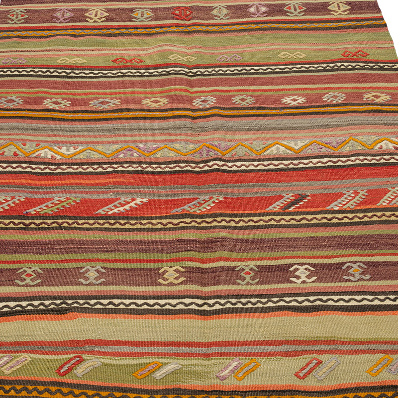 Vintage Turkish Kilim Rug - 3' 11" x 7' 4" (47" x 88") - K0085927