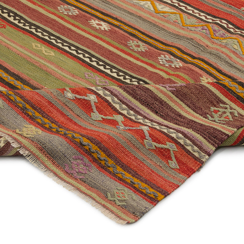 Vintage Turkish Kilim Rug - 3' 11" x 7' 4" (47" x 88") - K0085927