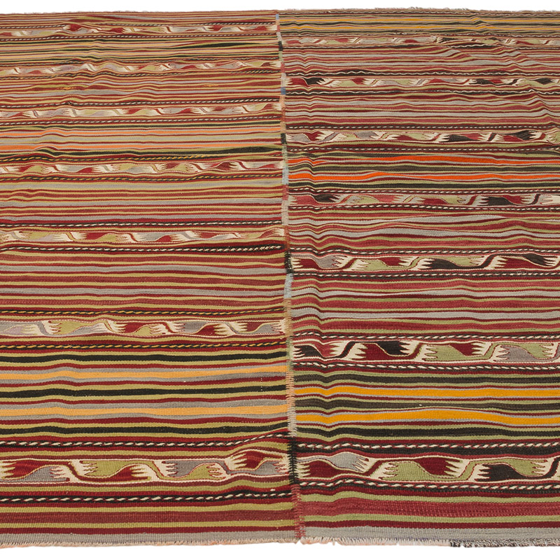 Vintage Turkish Kilim Rug - 9' 7" x 10'  (115" x 120") - K0085945