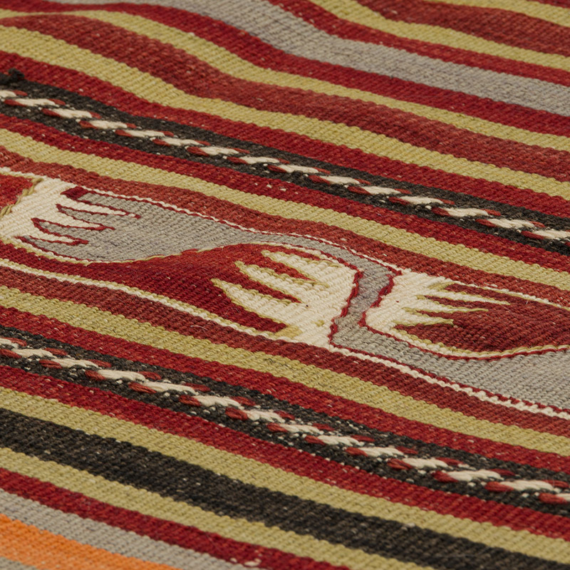 Vintage Turkish Kilim Rug - 9' 7" x 10'  (115" x 120") - K0085945