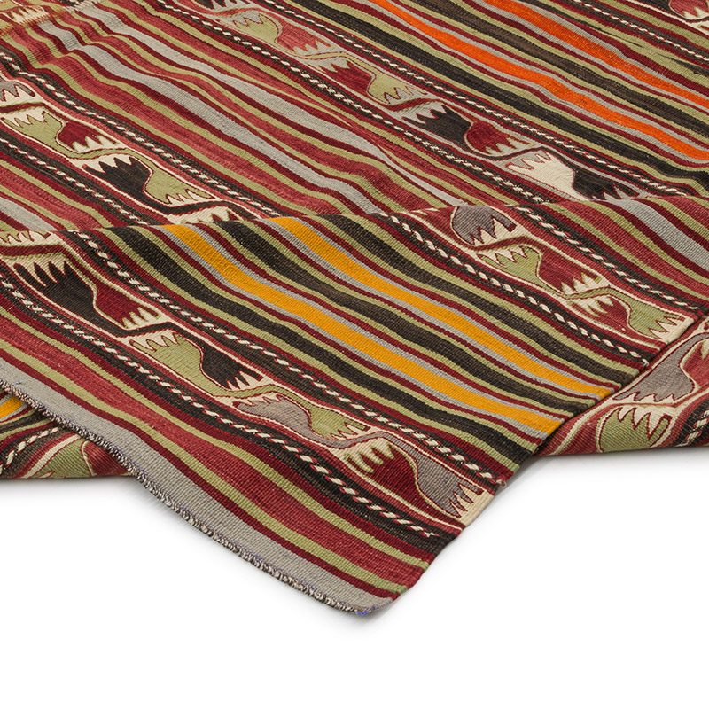 Vintage Turkish Kilim Rug - 9' 7" x 10'  (115" x 120") - K0085945