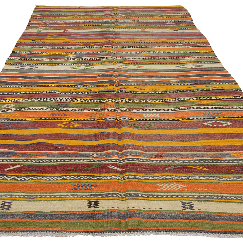 Vintage Turkish Kilim Rug - 5' 1" x 10' 2" (61" x 122") - K0085948