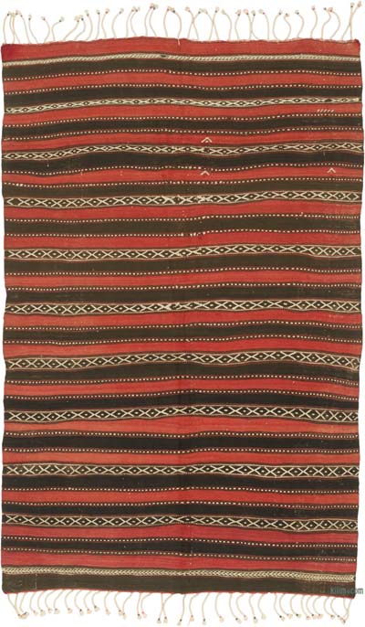 Vintage Turkish Kilim Rug - 4' 2" x 6' 8" (50" x 80")
