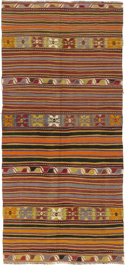 Vintage Konya Kilim Rug - 4' 3" x 9'  (51" x 108")