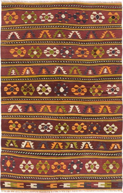 Vintage Konya Kilim Rug - 4' 5" x 6' 11" (53" x 83")