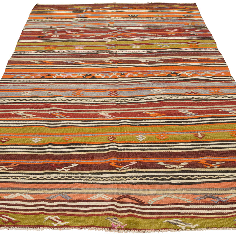 Vintage Turkish Kilim Rug - 3' 9" x 6' 9" (45" x 81") - K0085959