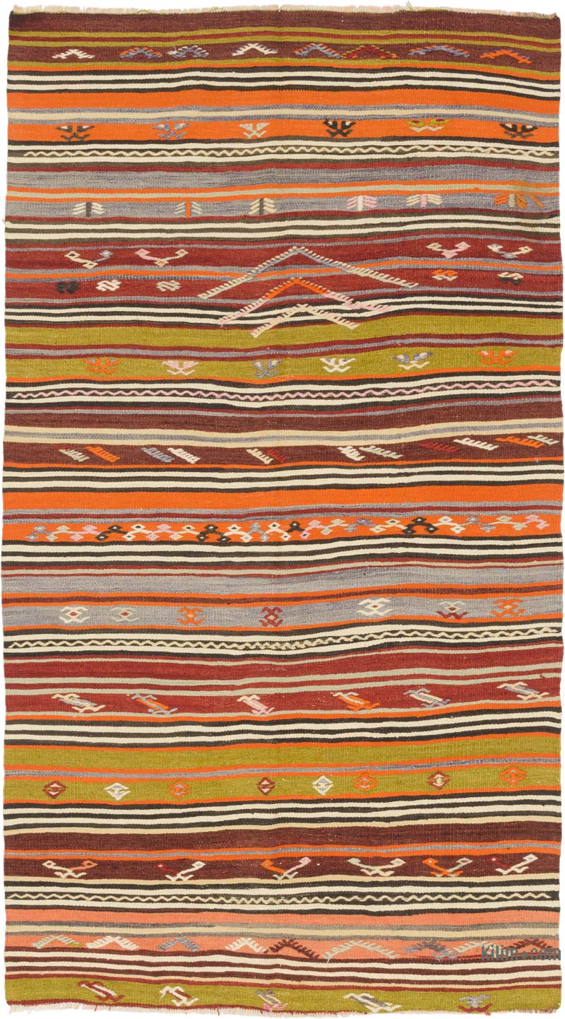 Vintage Turkish Kilim Rug - 3' 9" x 6' 9" (45" x 81") - K0085959