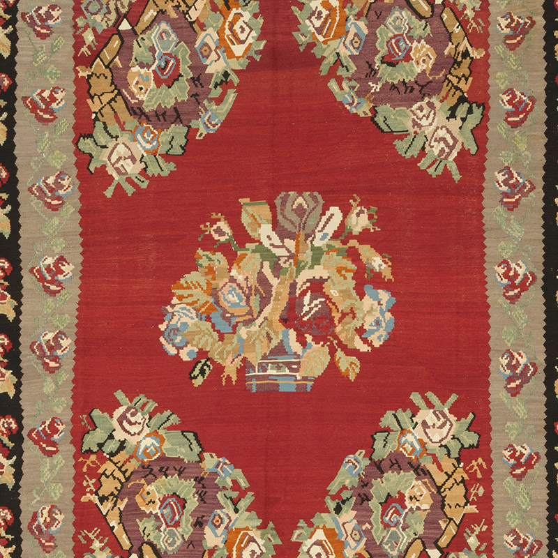 Vintage Handwoven Moldovan Kilim Rug - K0085971