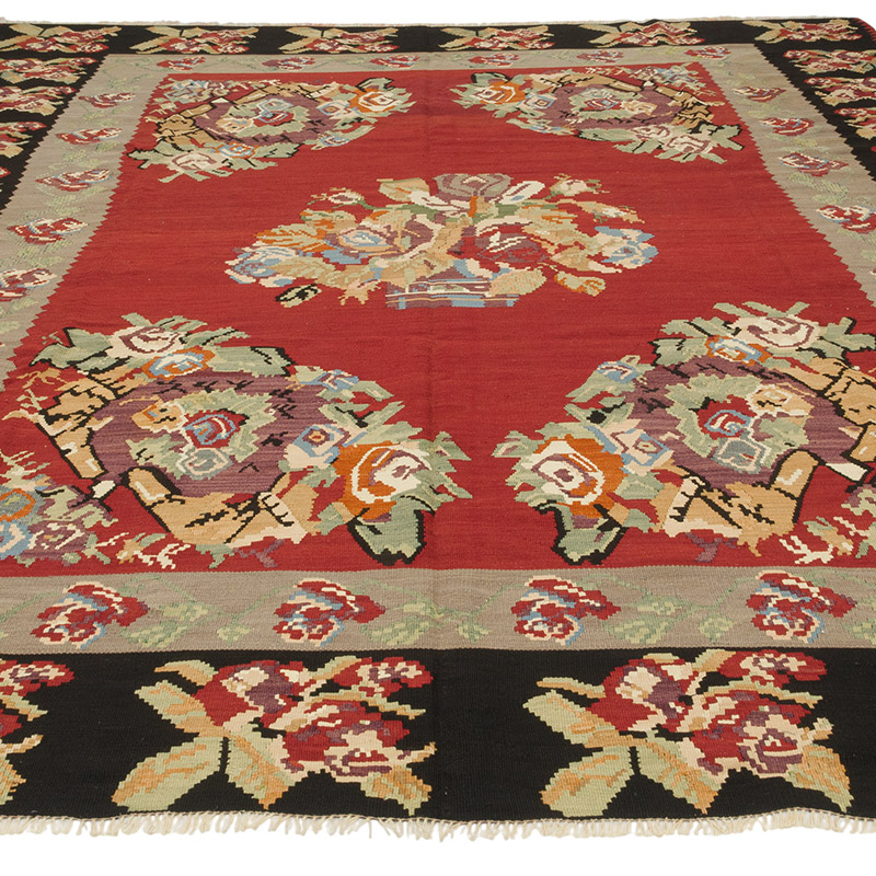 Vintage Handwoven Moldovan Kilim Rug - K0085971