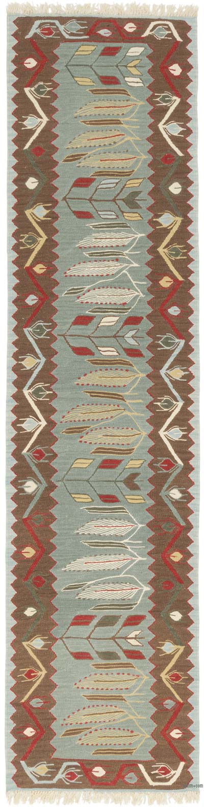 New Handwoven Turkish Kilim Runner - 2' 9" x 11'  (33" x 132")