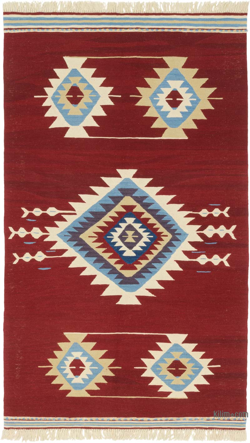 New Handwoven Turkish Kilim Rug - 3' 11" x 6' 9" (47" x 81") - K0085981