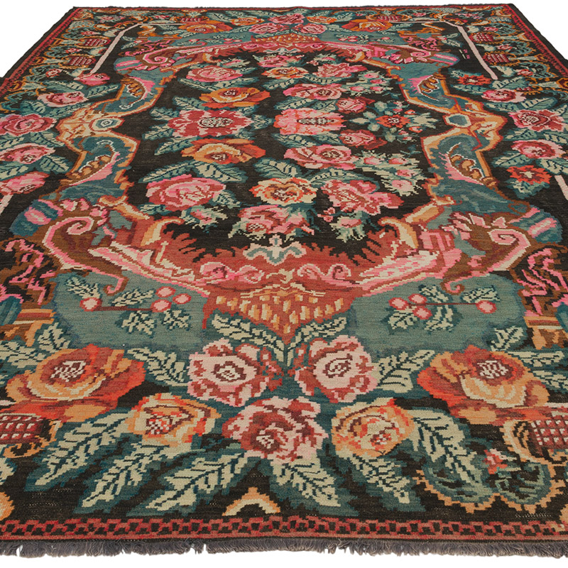 Vintage Handwoven Moldovan Kilim Rug - K0085982