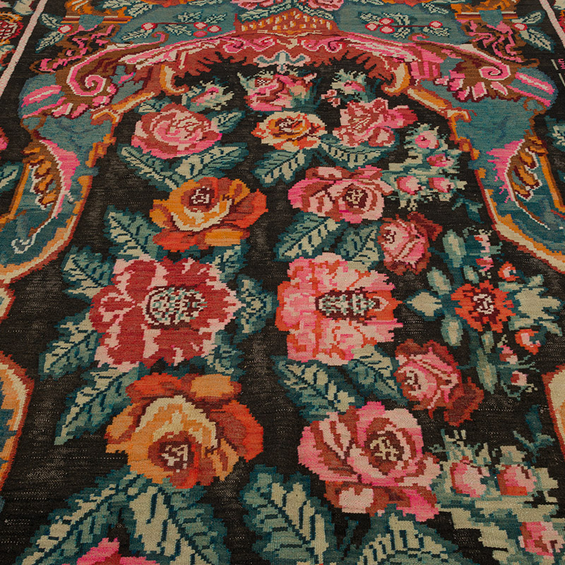 Vintage Handwoven Moldovan Kilim Rug - K0085982