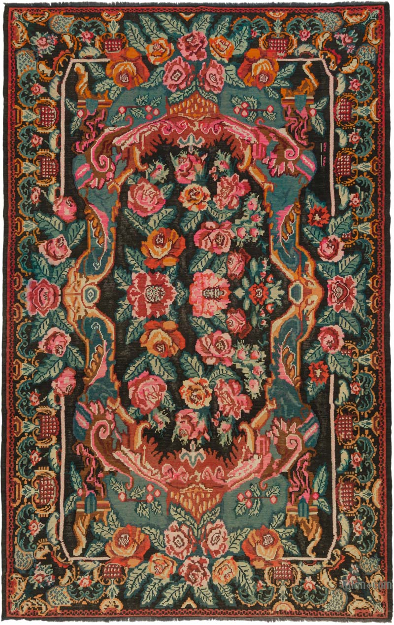 Vintage Handwoven Moldovan Kilim Rug - K0085982