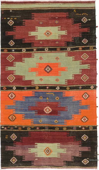 Vintage Sivas Kilim Rug - 6' 11" x 12' 1" (83" x 145")