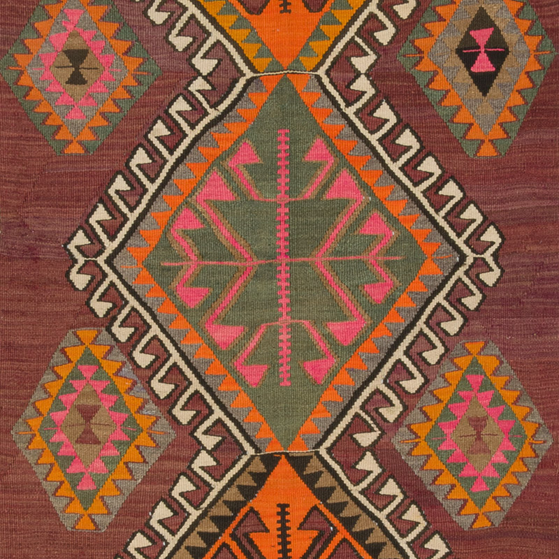 Vintage Kars Kilim Runner - 4' 9" x 13'  (57" x 156") - K0085987